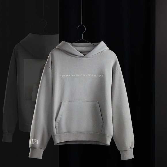 Taylor Swift TTPD Gray Hoodie with White Print - Picture 8 of 10